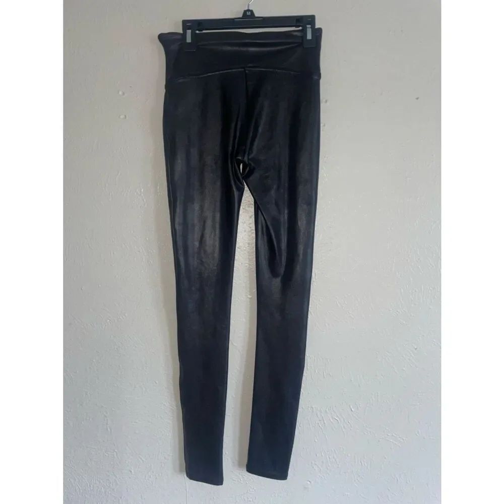 SPANX Faux Leather High-Waist Leggings in Black size small - Picture 6 of 6